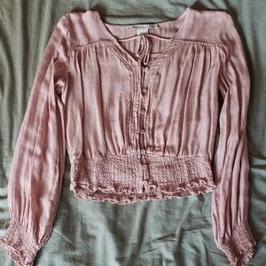 Dusty rose cropped blouse